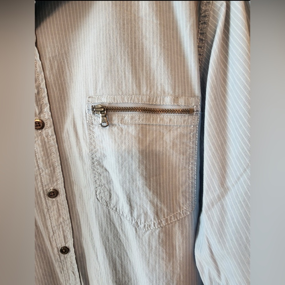 Rock & Republic L/S Button Up Shirt Zip Pockets 100% Cotton blue Men’s 2XL - Picture 3 of 5